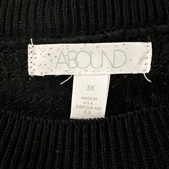 NWT Plus Size Crop Knit Long Sleeve Black Sz 3X - Picture 7 of 8